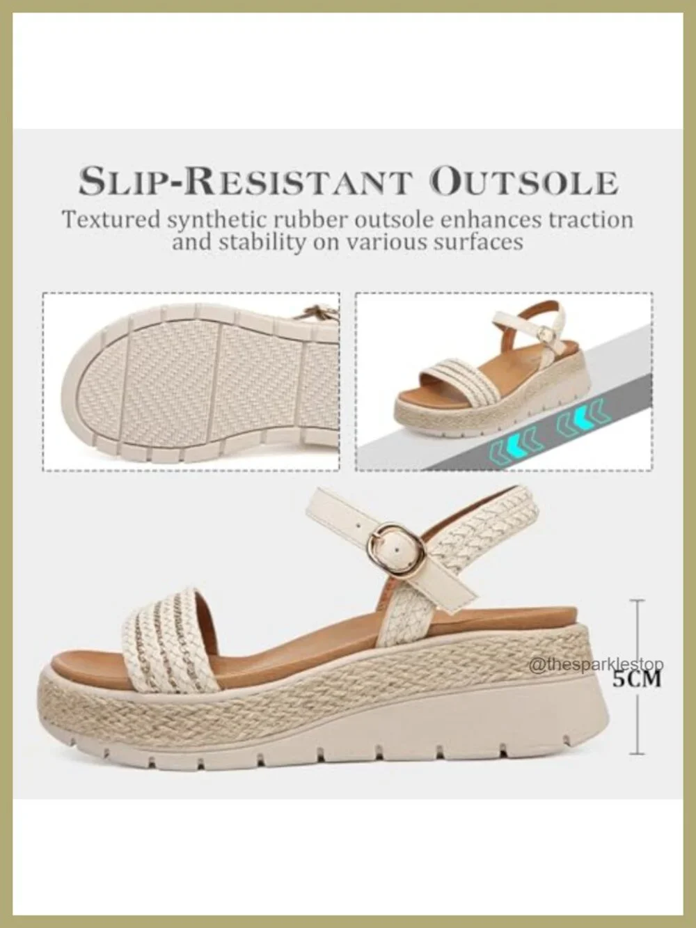 Women's Platform Espadrille Wedge Sandals Open Toe Adjustable Ankle Strap